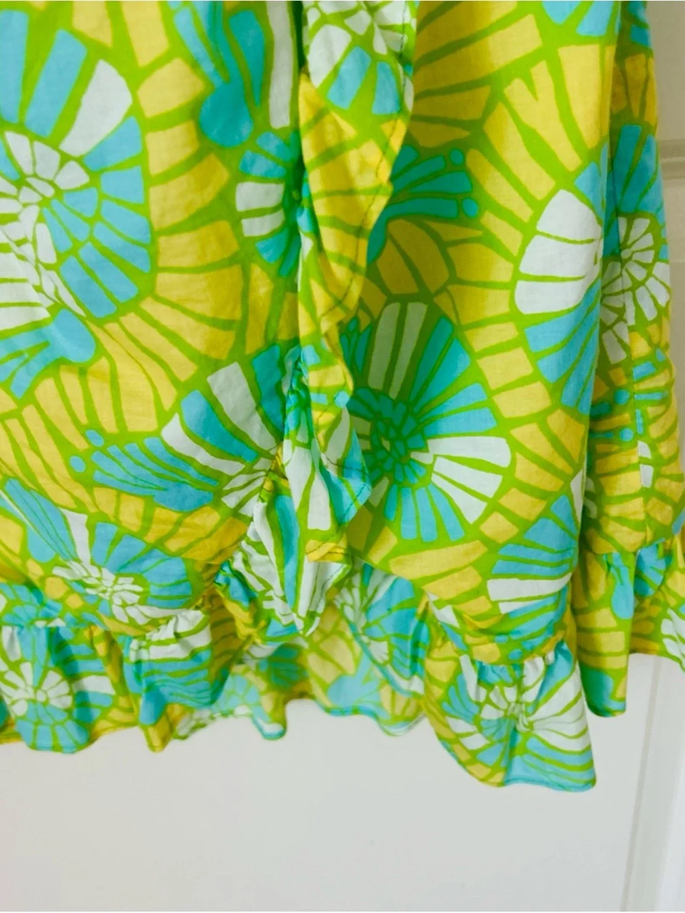 SOLD LILLY PULITZER Yellow Green On The Half Shell Ruffled Strapless Dress SOLD - Picture 4 of 8